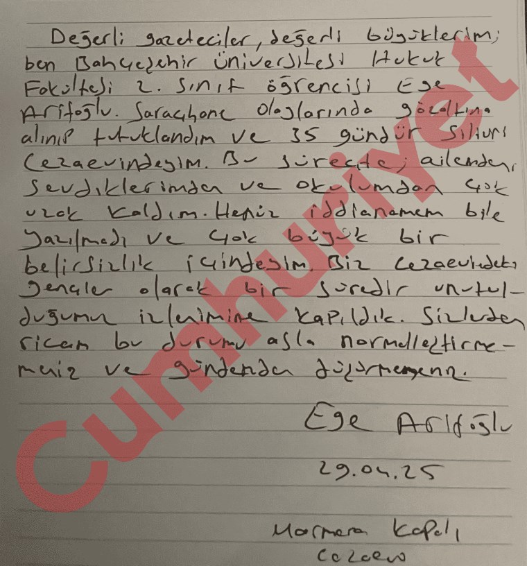Silivri’deki tutuklu gençlerden çağrı: “Unutulduğumuz izlenimine kapılıyoruz”