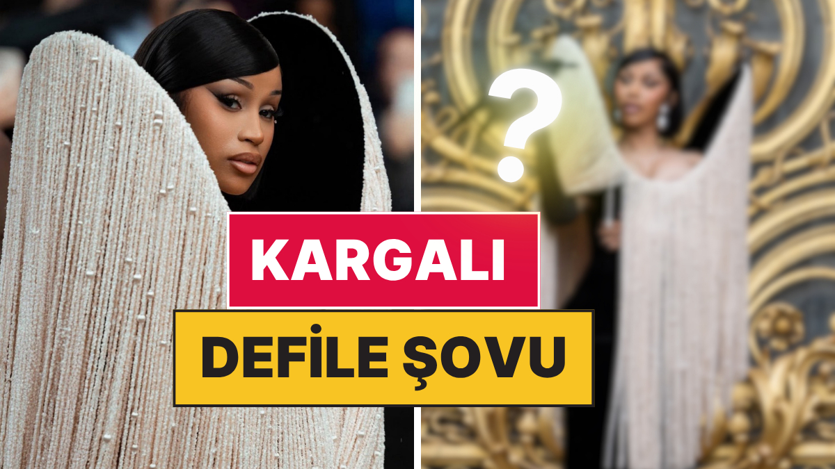 Dua Lipa Gibi Baktık: Paris’teki Schiaparelli Defilesine Canlı Karga İle Katılan Cardi B Çok Konuşuldu!