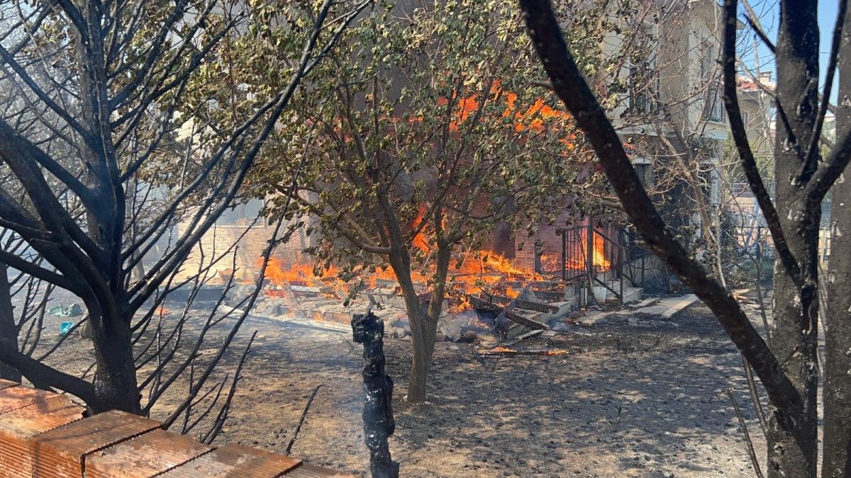 Çanakkale’de orman yangını paniği: Alevler evlere ulaştı
