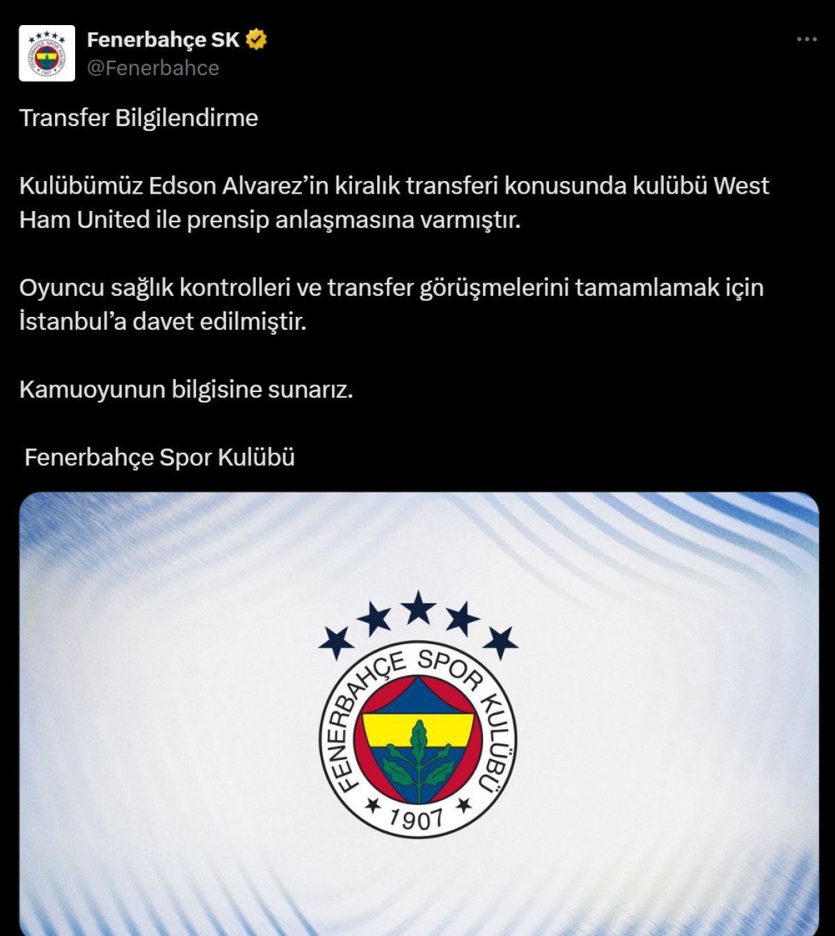 Fenerbahçe, Edson Alvarez’i açıkladı